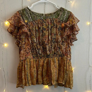 Chelsea & Theodore Paisley Printed Blouse​